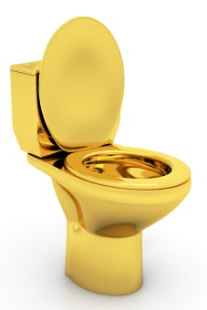 Toalettstol i guld